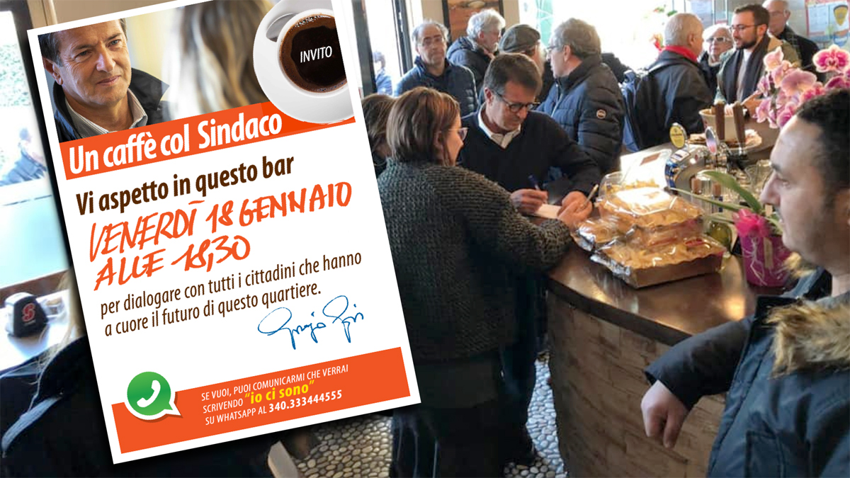 La locandina "Un caffè col Sindaco"