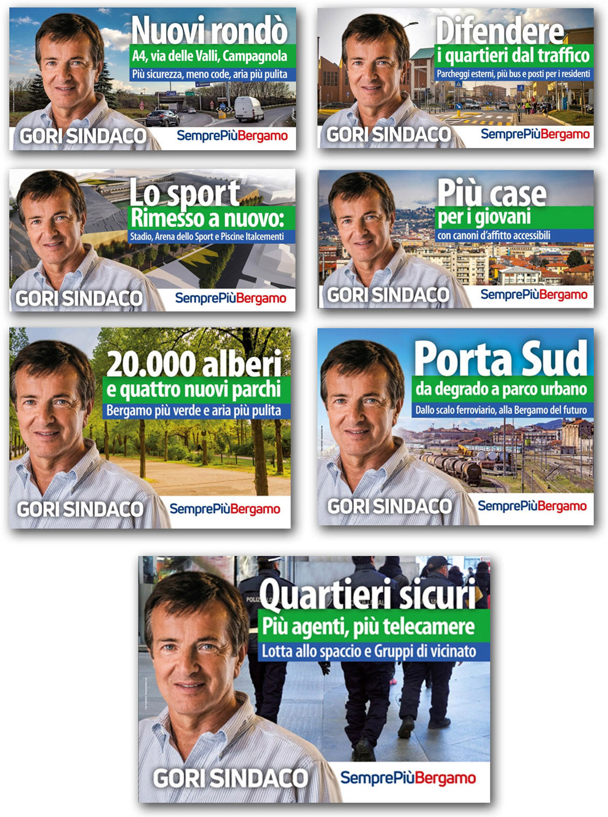 I poster con i 7 temi bandiera di programma