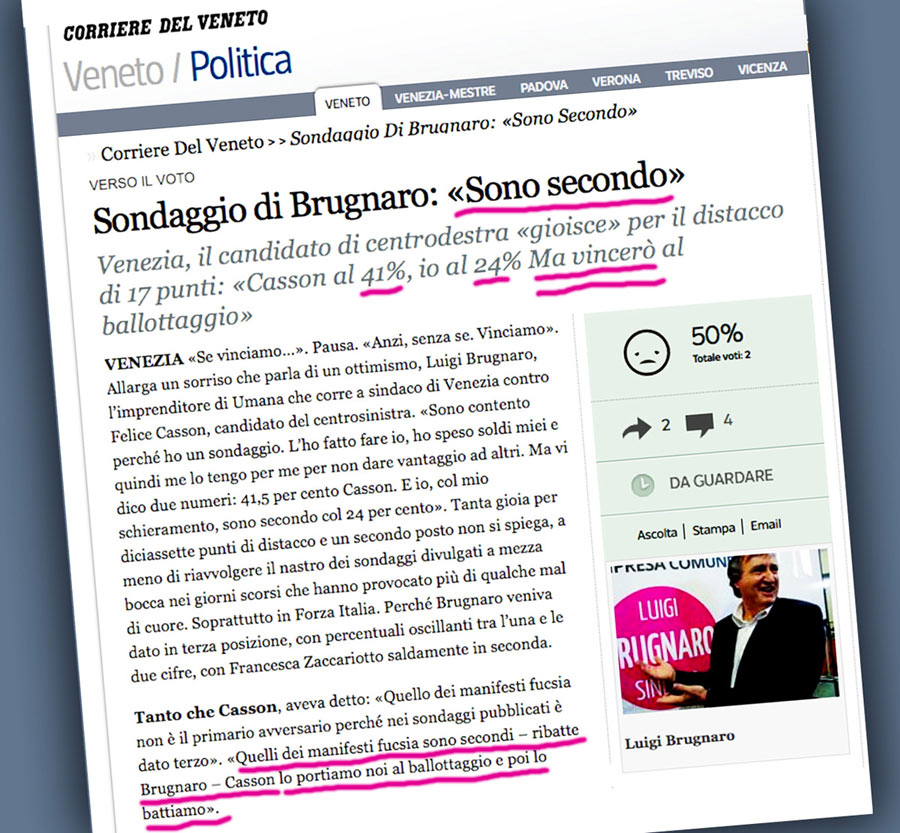 "Sono indietro di 17 punti ma vincerò io"