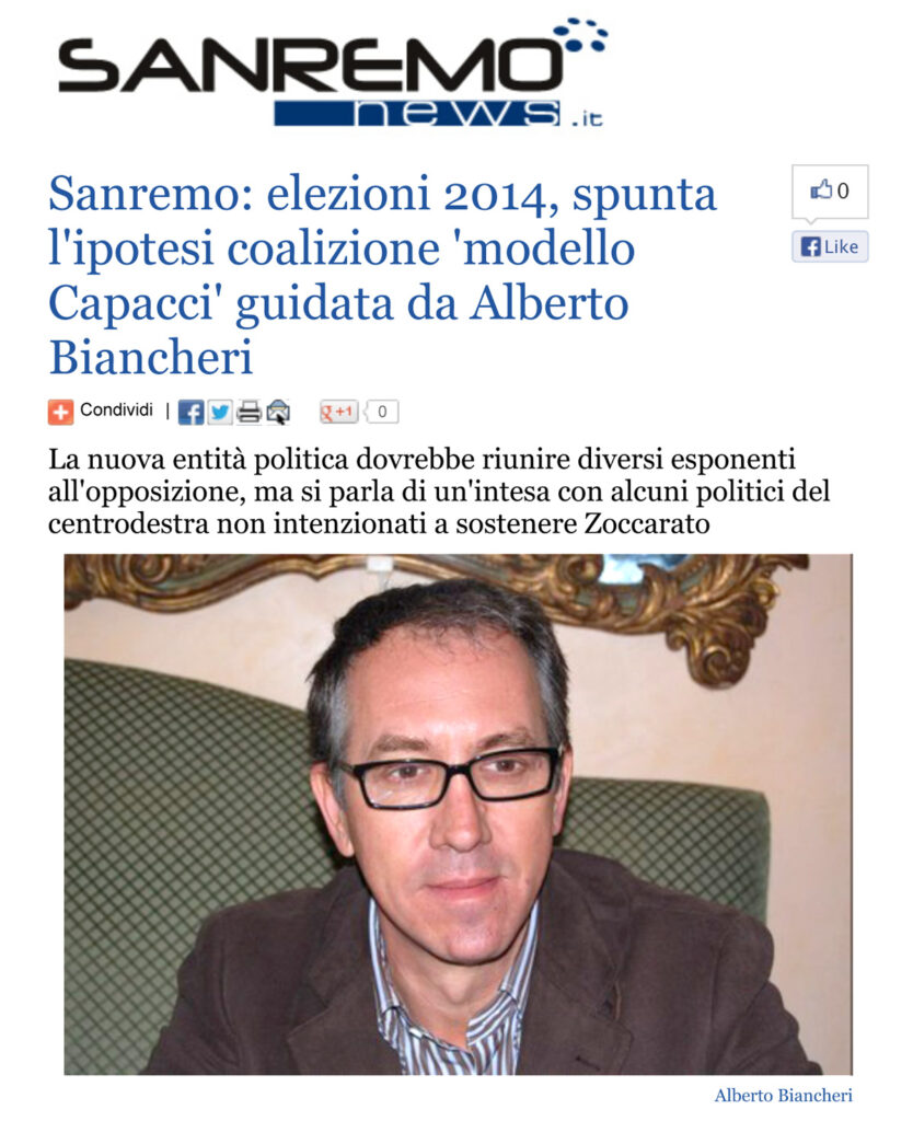Biancheri verso una coalizione allargata