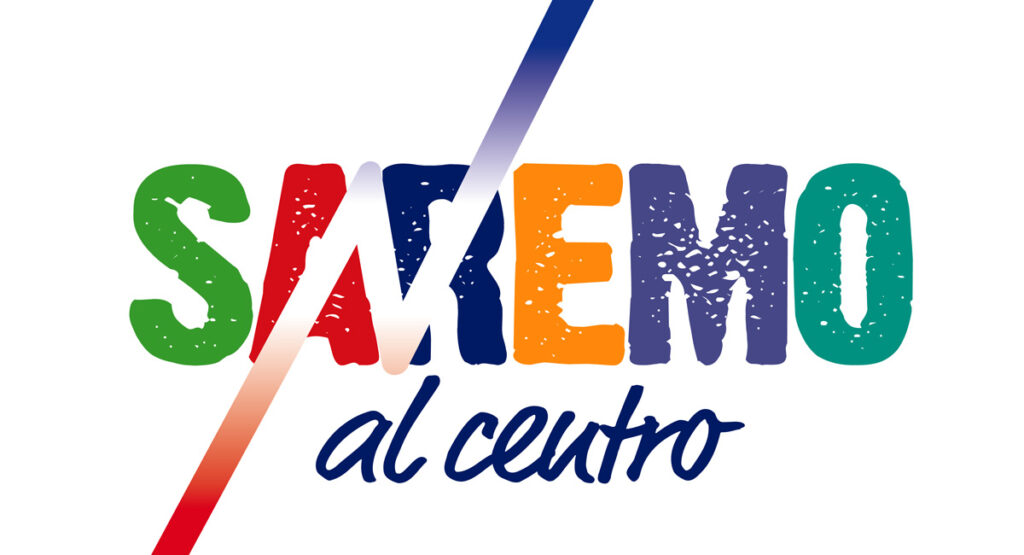Il logo Sanremo al centro