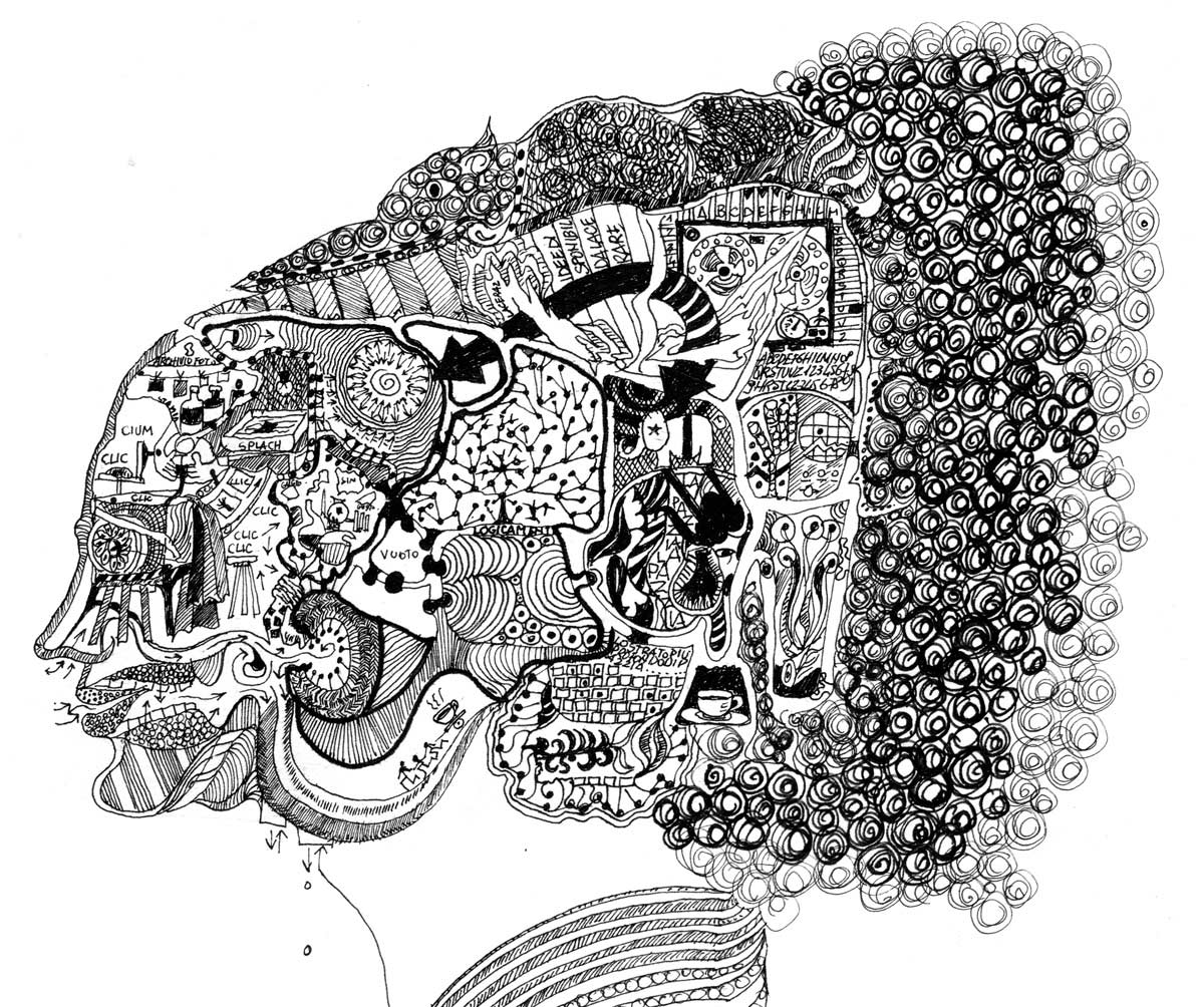 Il cervello in un mio disegno del 1971