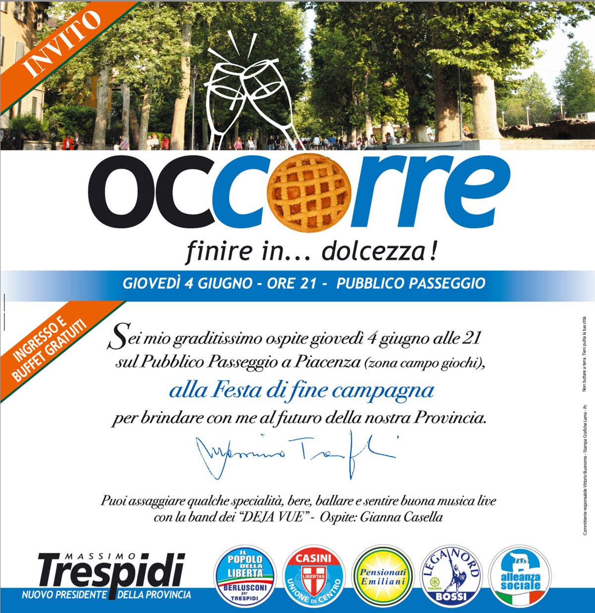L'invito alla festa di chiusura della campagna