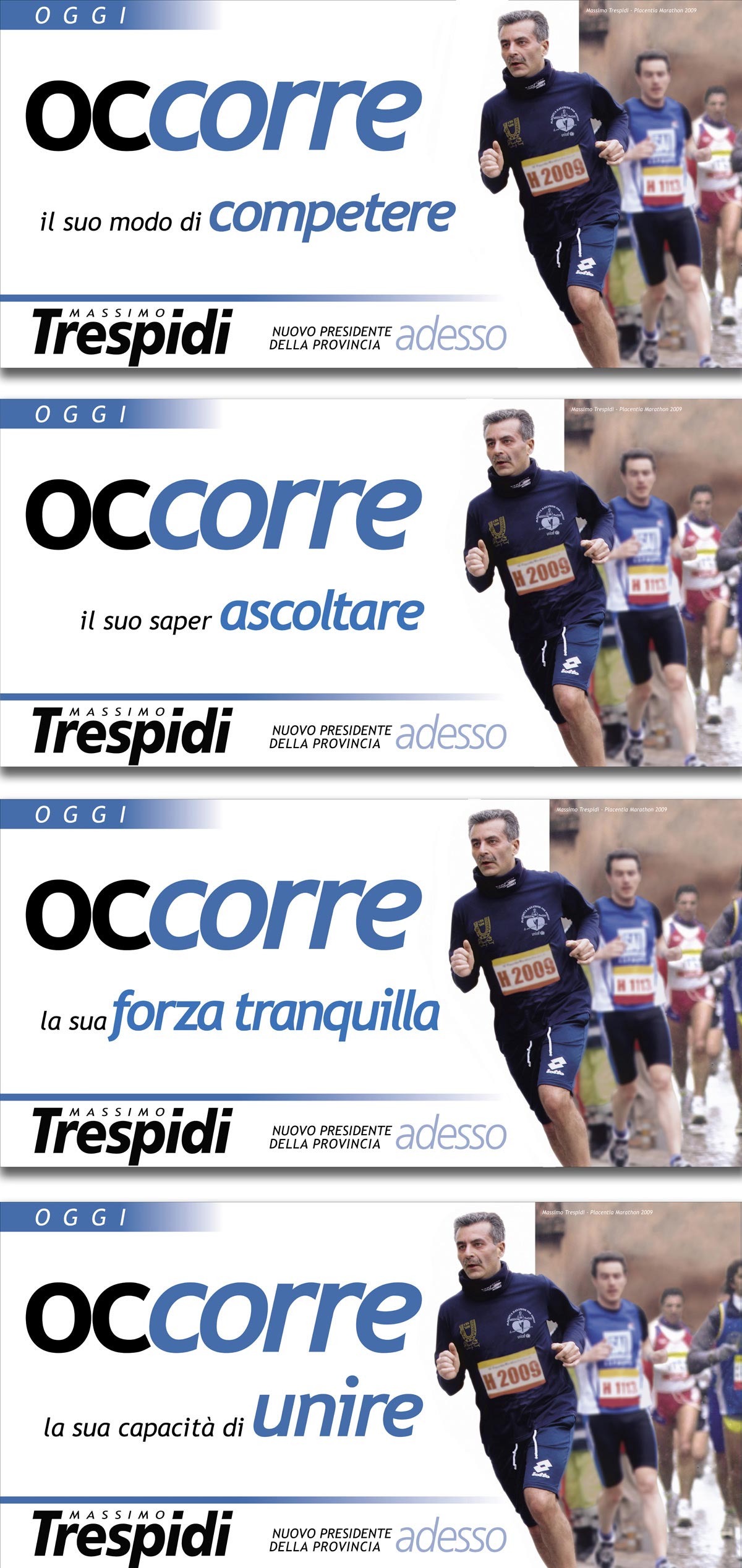 I quattro poster 6x3 di posizionamento